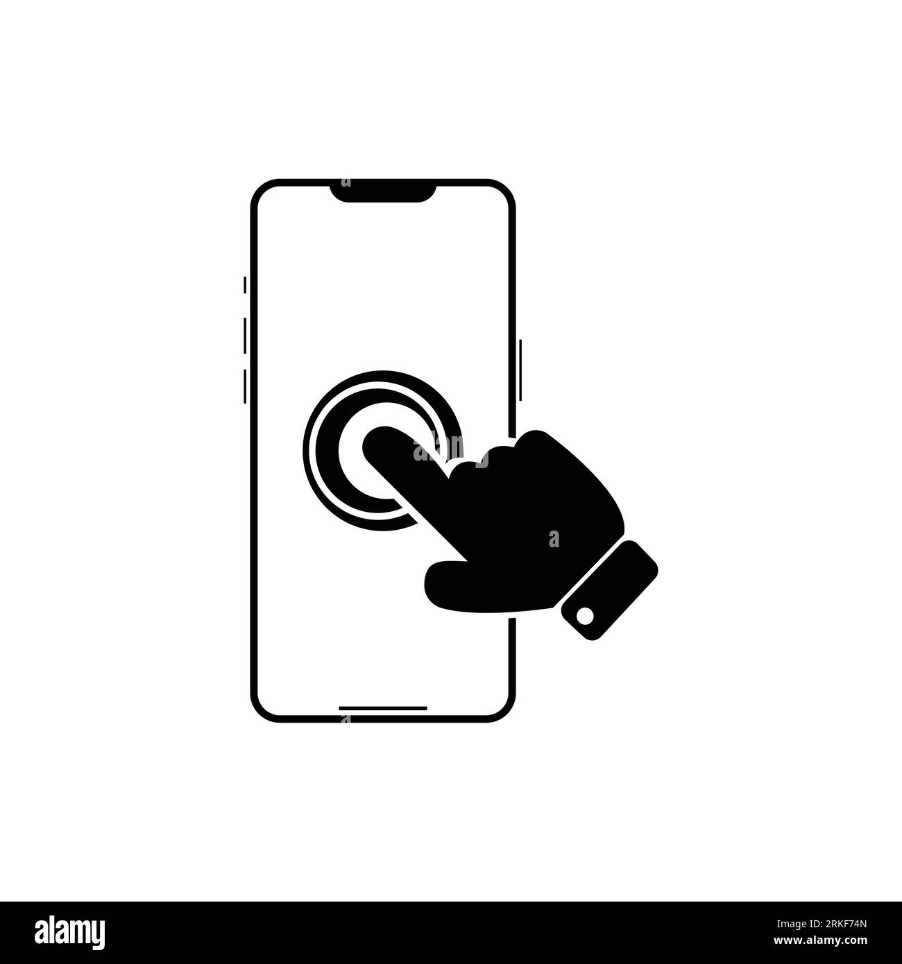 Fare clic sull'icona schermo del telefono cellulare. Elemento dell'icona della tecnologia touch screen. Icona del design grafico di qualità superiore. Collezione di segni e simboli Illustrazione Vettoriale