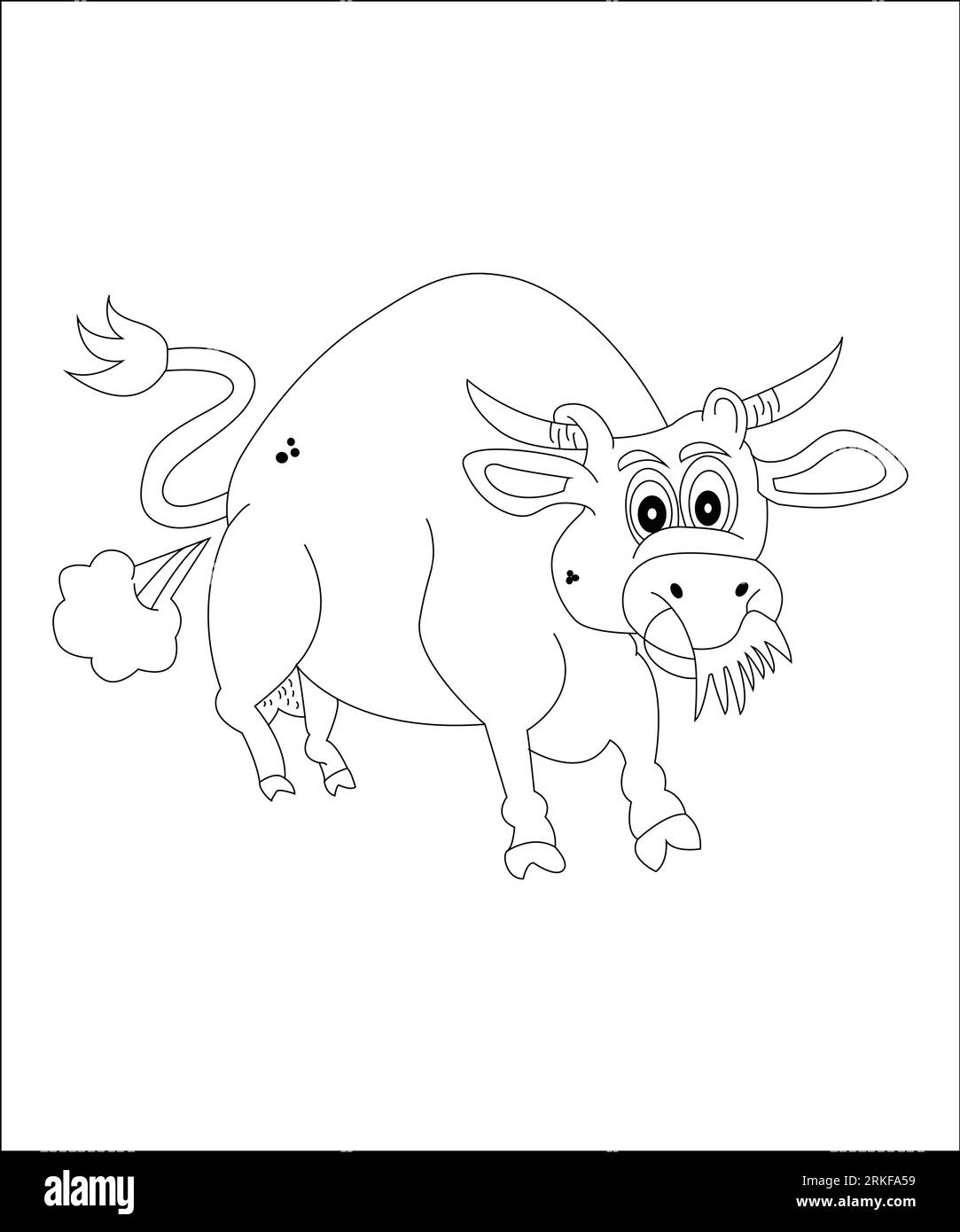 Farting Animals Coloring Page divertente libro da colorare degli animali (Funny Animal Coloring Book Page) Illustrazione Vettoriale