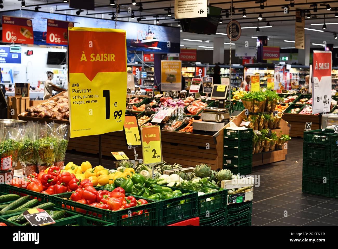 Greengrocery di un supermercato Foto Stock