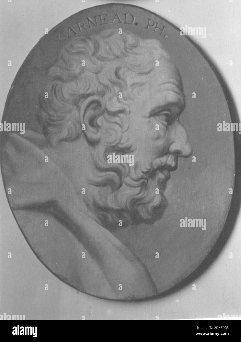 Karneades, griechischer Philosoph aus Cyrene, 2. JH. v. Chr. Tra il 1750 circa e il 1770 circa di Franz Anton von Leydensdorff Foto Stock