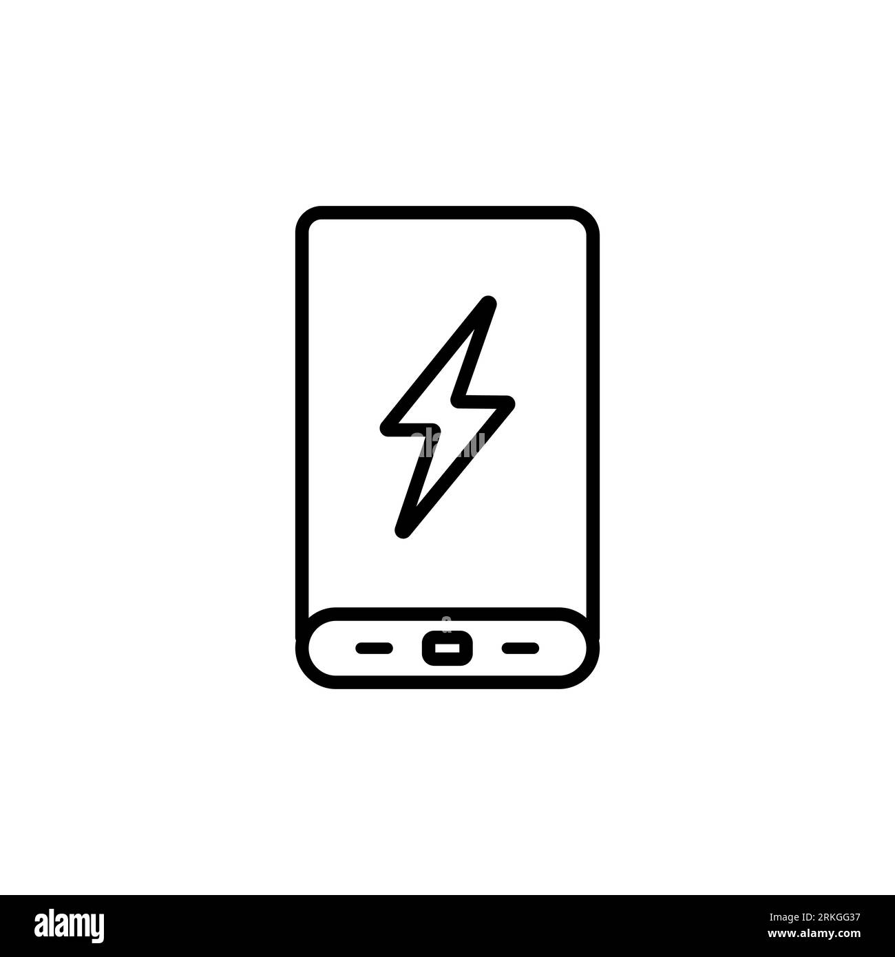 Icona piatta del Power Bank. Un unico contorno di alta qualità simbolo di informazioni per il web design o l'app mobile. Cartelli sottili per logo di design, scheda visita, ecc. Outli Illustrazione Vettoriale