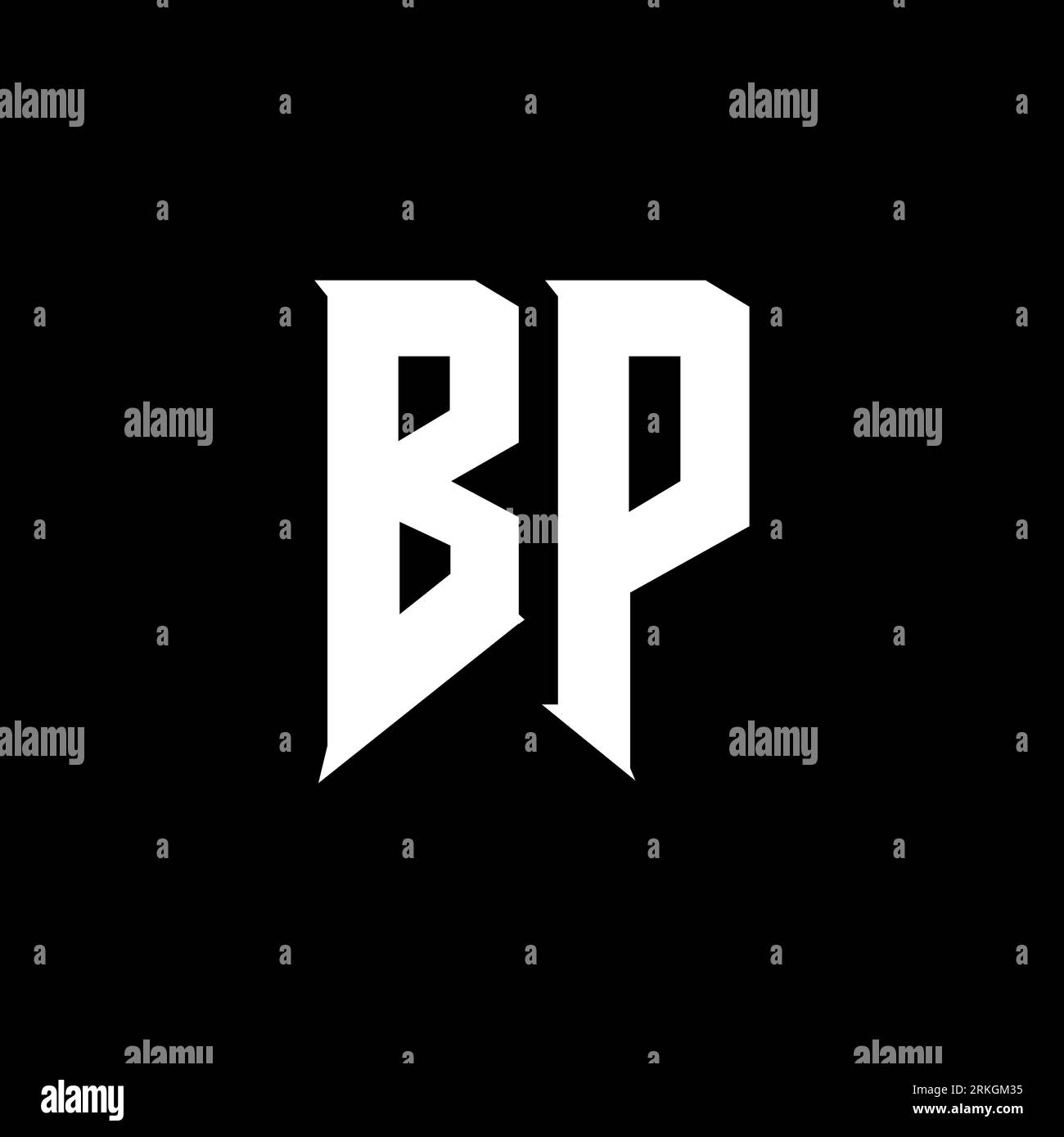 Logo BP Letter. Lettere iniziali icona del logo di BP gaming per le aziende tecnologiche. Modello di design logo minimale BP lettera tecnica. BP Letter design V Illustrazione Vettoriale