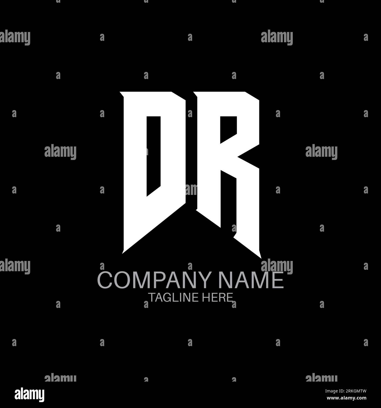 DR Letter Logo Design. Initial letters DR gaming's logo icon for technology companies. Tech letter DR minimal logo design template. DR letter design v Illustrazione Vettoriale