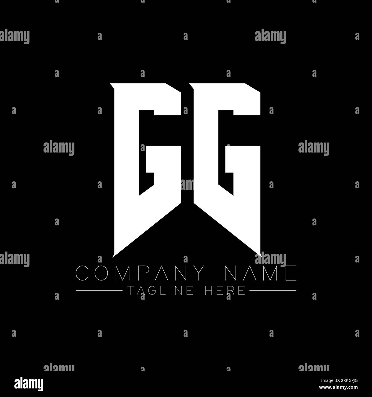 Logo GG Letter. Lettere iniziali icona del logo di GG Gaming per le aziende tecnologiche. Lettera tecnica modello di design logo minimale GG. Design lettera GG V Illustrazione Vettoriale