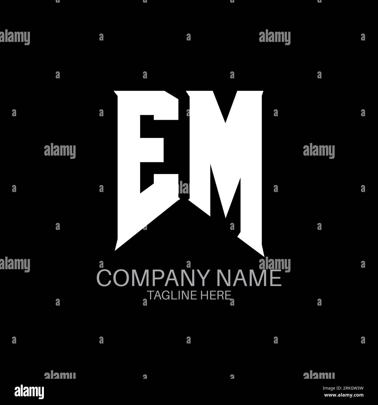 EM Letter Logo Design. Initial letters EM gaming's logo icon for technology companies. Tech letter EM minimal logo design template. EM letter design v Illustrazione Vettoriale