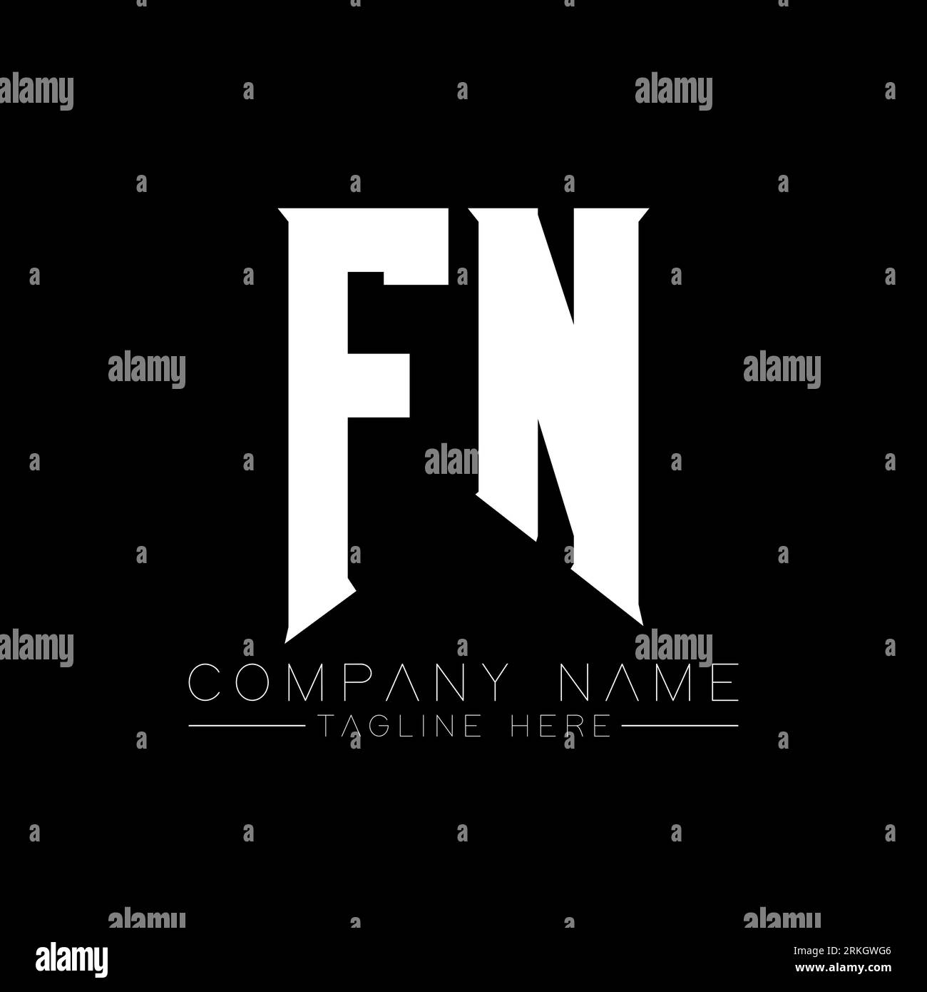 Design del logo FN Letter. Lettere iniziali icona del logo di FN gaming per le aziende tecnologiche. Lettera tecnica FN modello di design del logo minimale. FN Letter design V Illustrazione Vettoriale