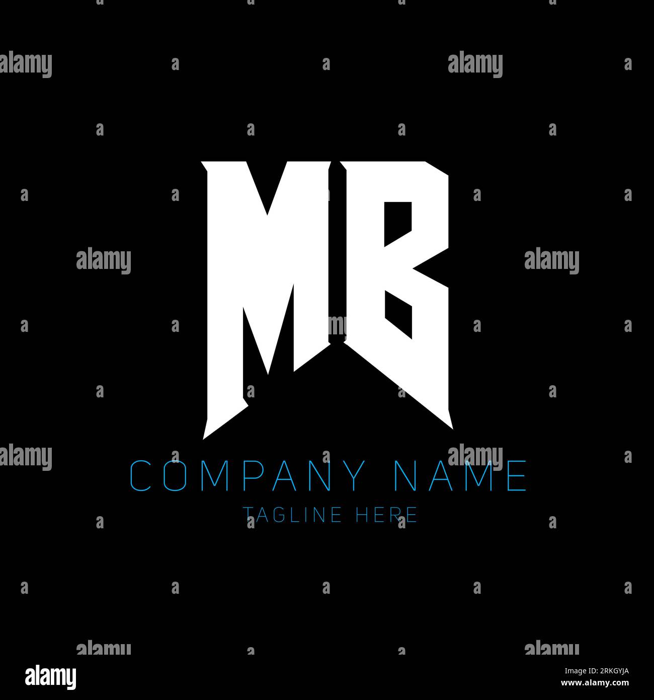 Logo MB Letter Design. Lettere iniziali icona del logo di gioco MB per le aziende tecnologiche. Modello di design logo minimale MB lettera tecnica. MB Letter design V Illustrazione Vettoriale