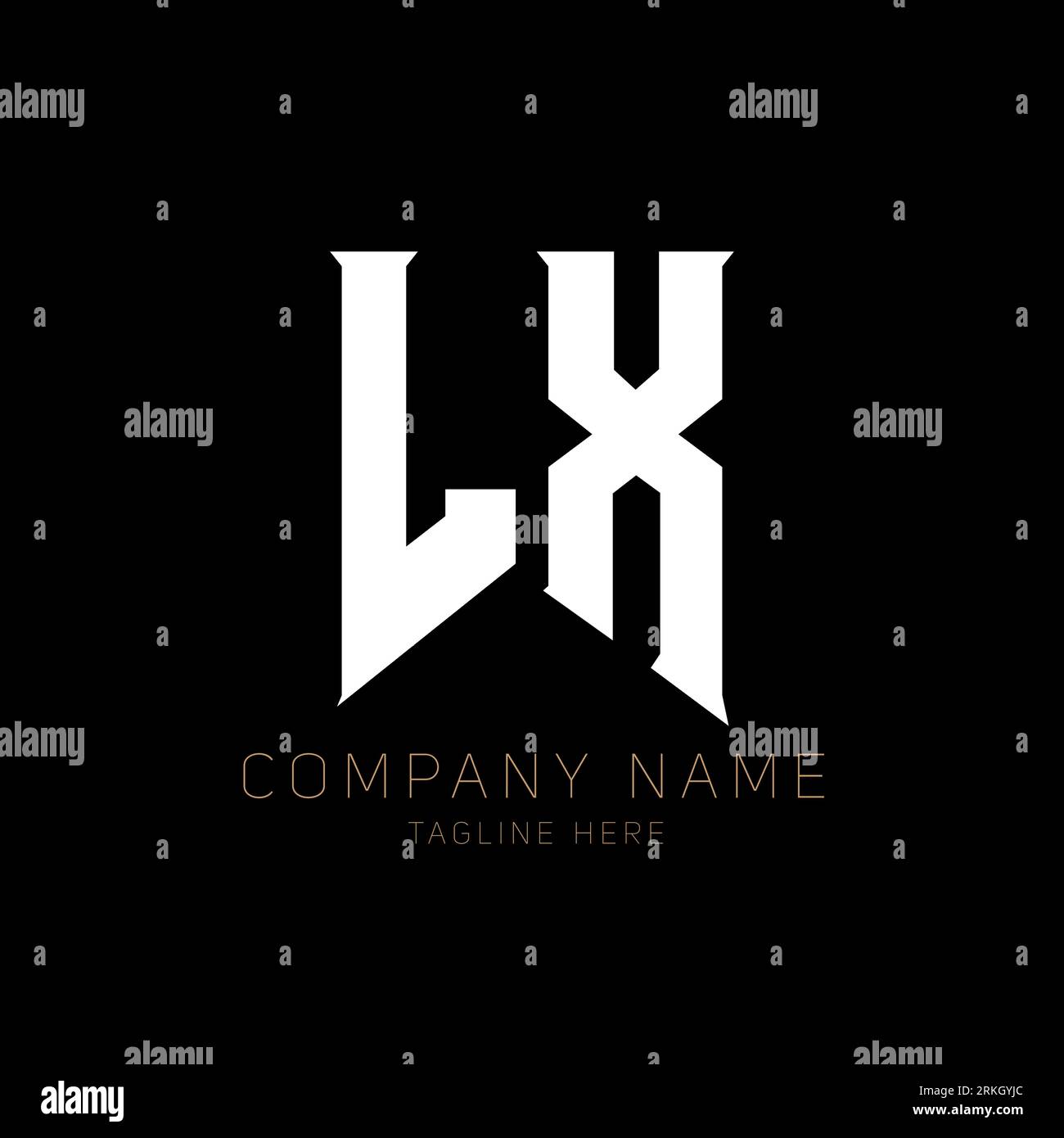 Design del logo LX Letter. Lettere iniziali icona del logo di LX gaming per le aziende tecnologiche. Modello di design del logo LX Minimal Letter Tech. LX Letter design V Illustrazione Vettoriale