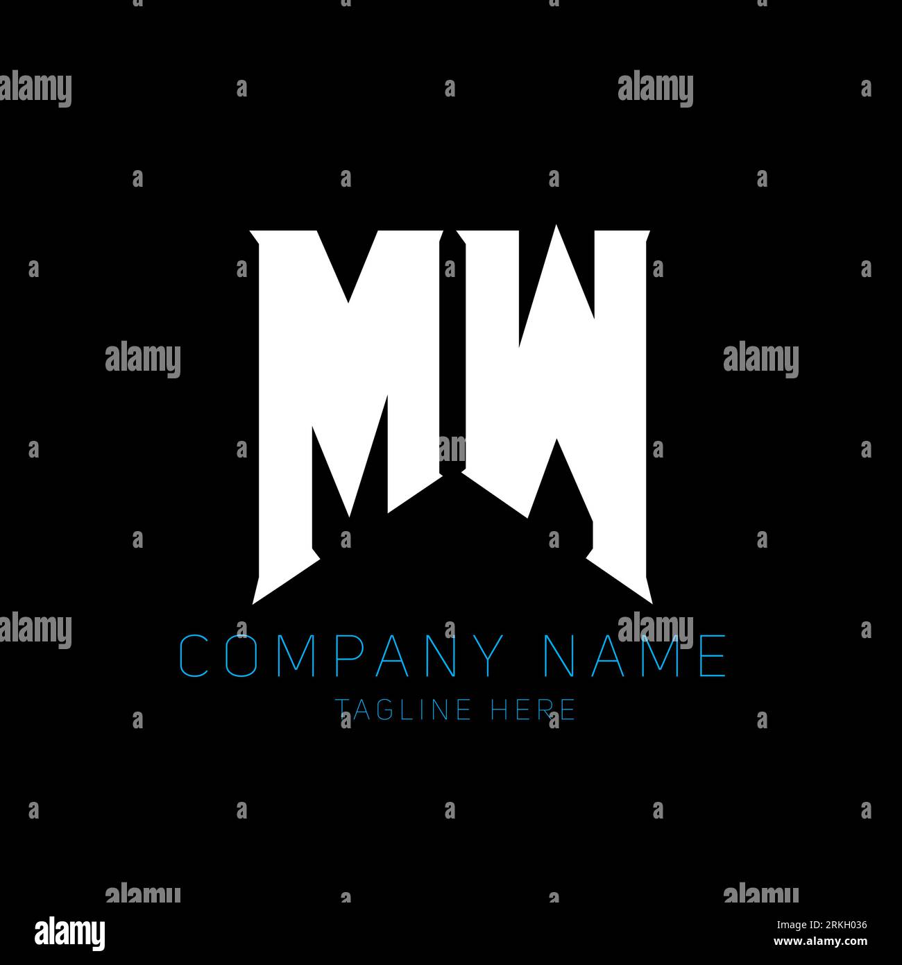 Design del logo MW Letter. Lettere iniziali icona del logo di MW gaming per le aziende tecnologiche. Modello di design con logo minimale MW Tech Letter. MW Letter design V Illustrazione Vettoriale