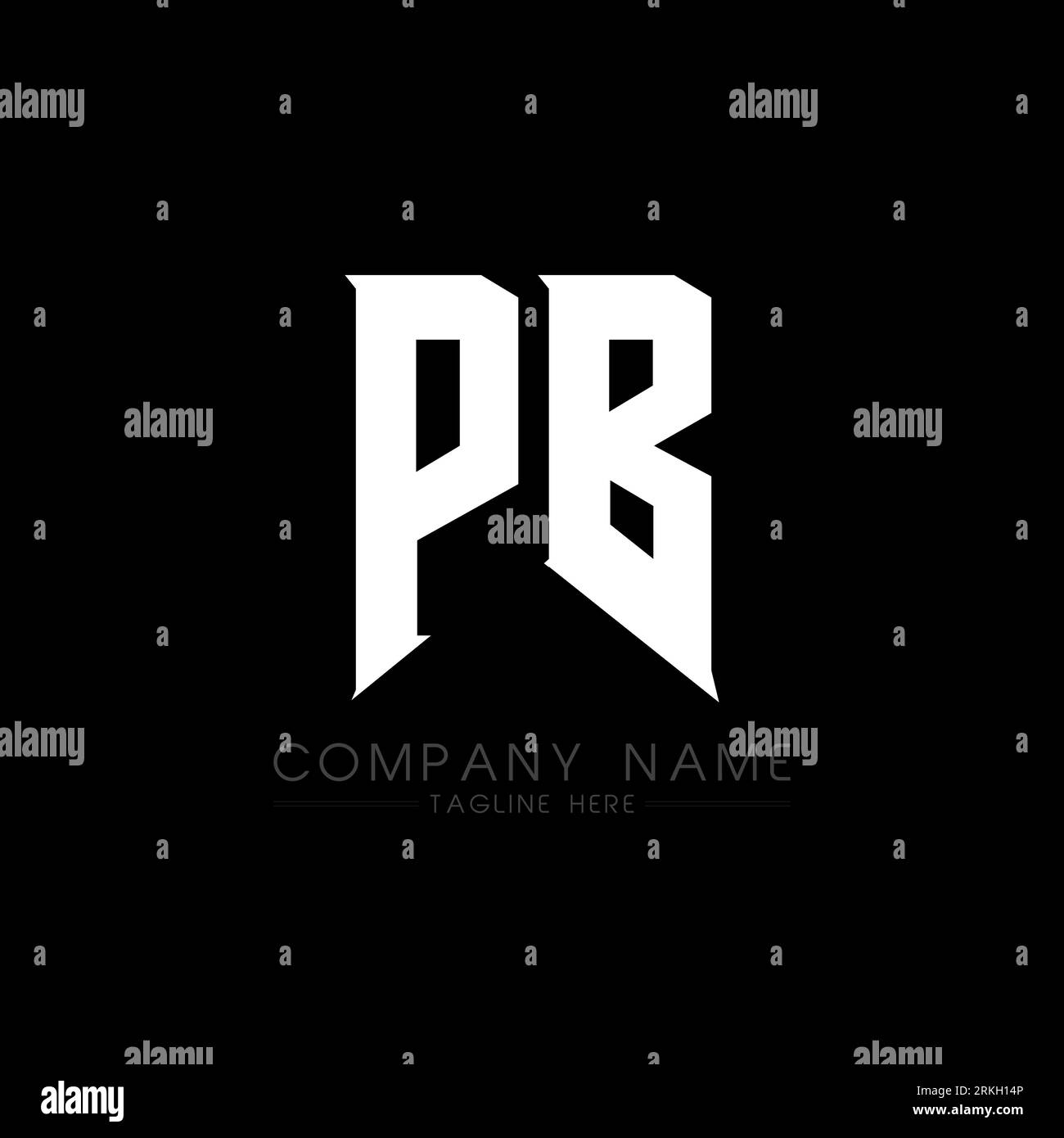 Logo PB Letter. Lettere iniziali icona del logo di gioco PB per le aziende tecnologiche. Modello di design con logo minimale PB Tech Letter. PB Letter design V Illustrazione Vettoriale