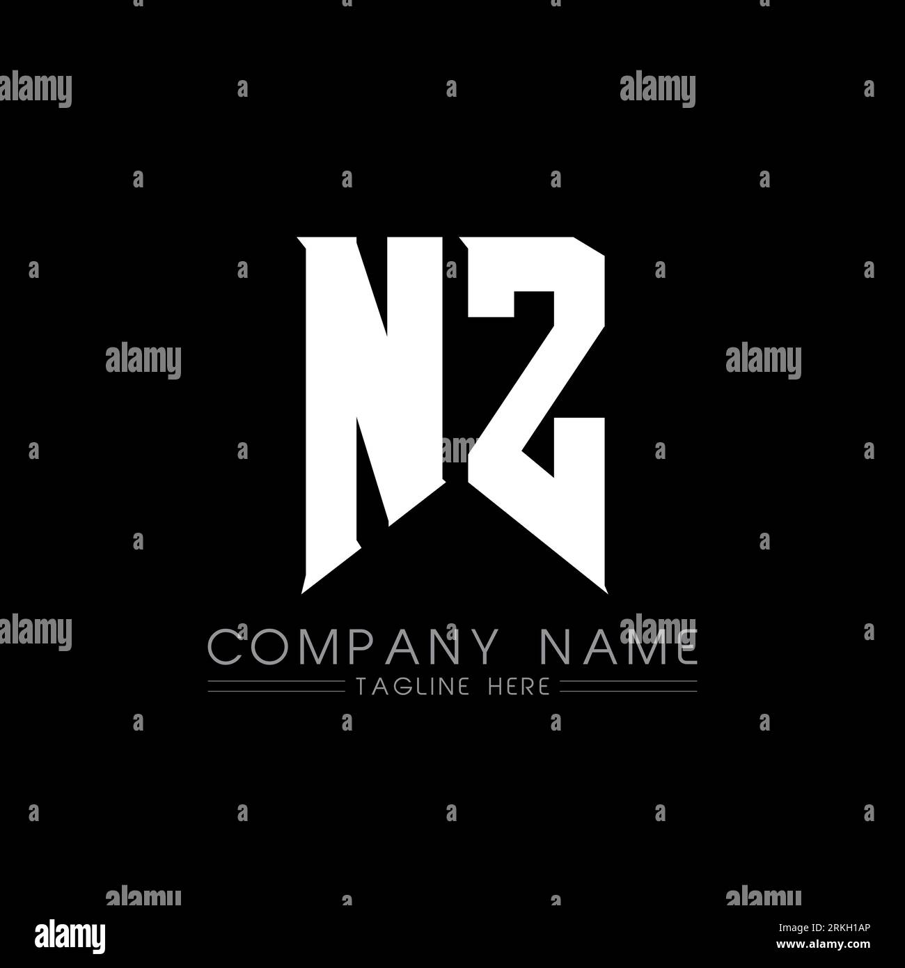 Design del logo NZ Letter. Lettere iniziali icona del logo di NZ gaming per le aziende tecnologiche. Modello di design logo minimale NZ lettera tecnica. Lettera NZ design V Illustrazione Vettoriale