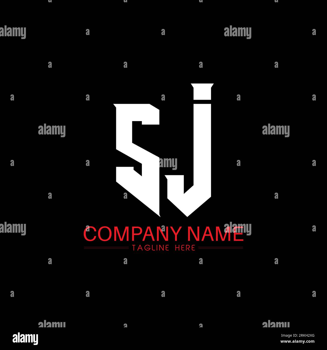 Design del logo SJ Letter. Lettere iniziali icona del logo di SJ gaming per le aziende tecnologiche. Modello di design con logo SJ Minimal Letter tecnica. SJ Letter design V Illustrazione Vettoriale