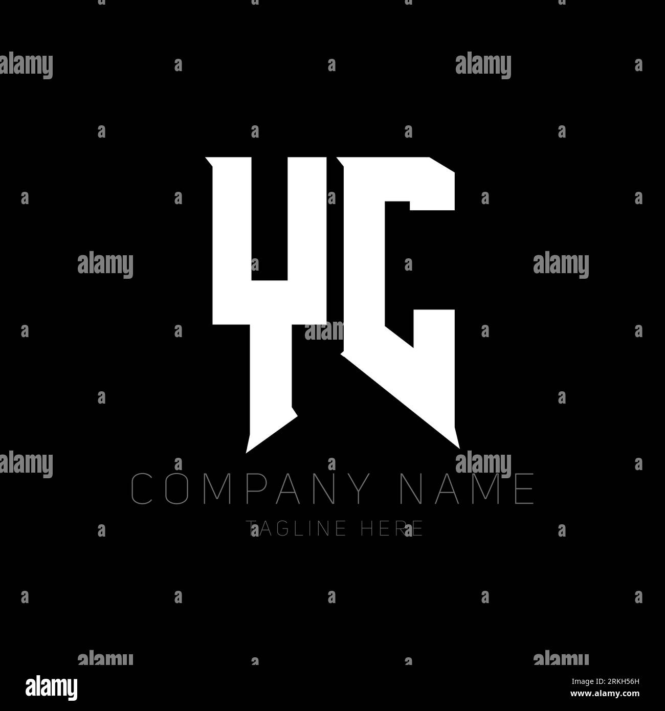 Logo YC Letter. Lettere iniziali icona del logo di YC Gaming per le aziende tecnologiche. Modello di design del logo minimale YC della lettera tecnica YC. Design lettera Y C. Illustrazione Vettoriale