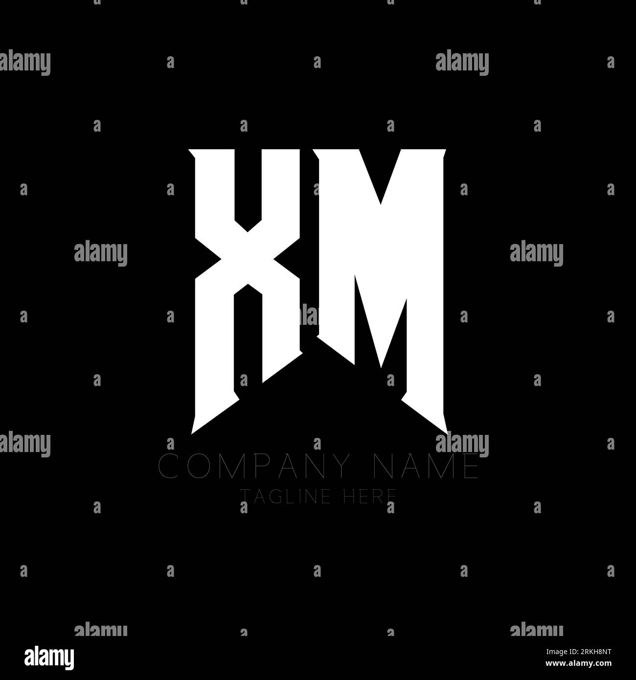 Design del logo XM Letter. Lettere iniziali icona del logo di XM gaming per le aziende tecnologiche. Modello di design con logo minimal XM Tech Letter. Disegno lettera X M. Illustrazione Vettoriale