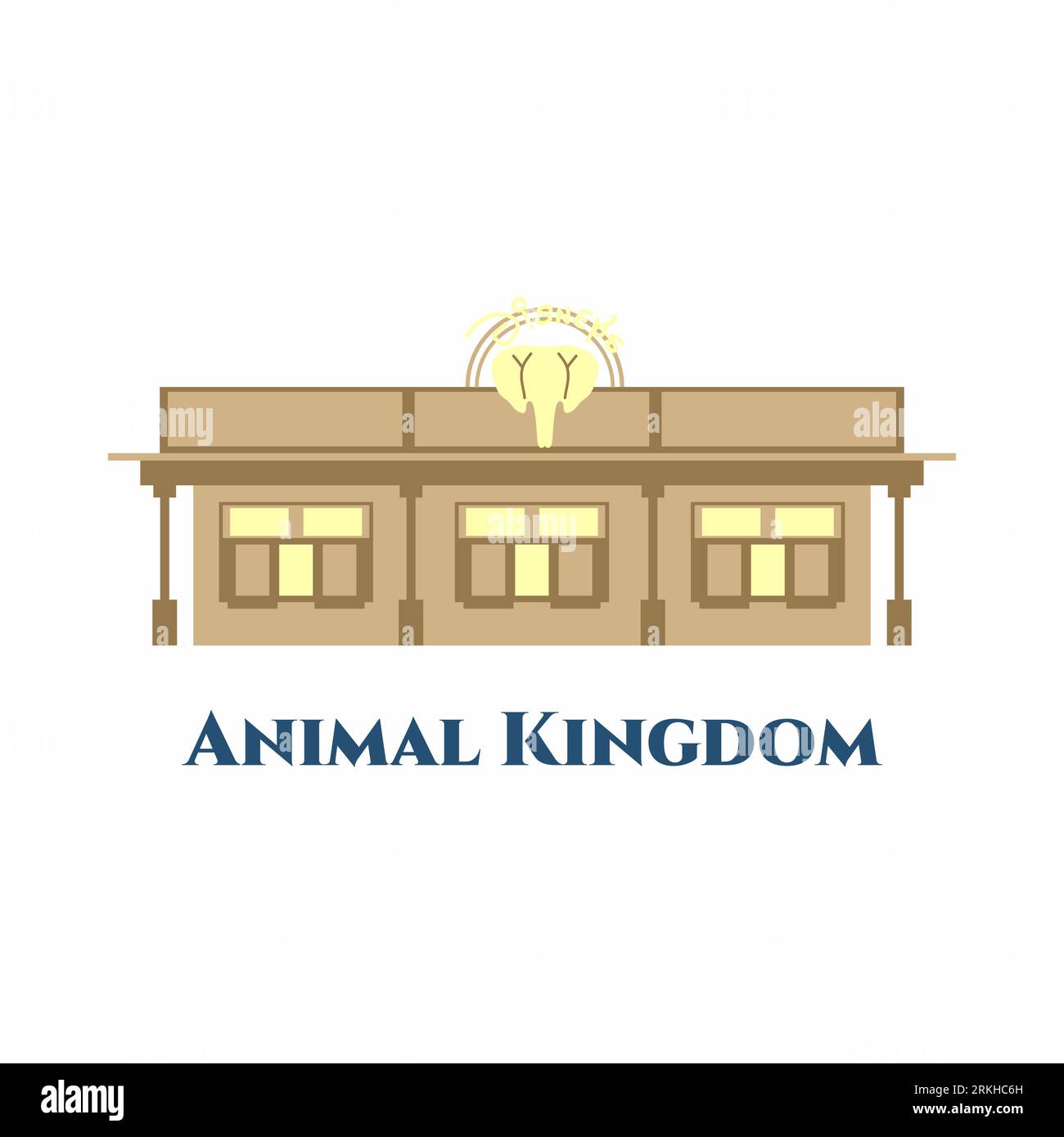 Il Regno degli animali di Disney. E' un parco zoologico a tema presso il Walt Disney World Resort a Bay Lake, Florida, vicino Orlando. Uno degli animali più grandi Illustrazione Vettoriale