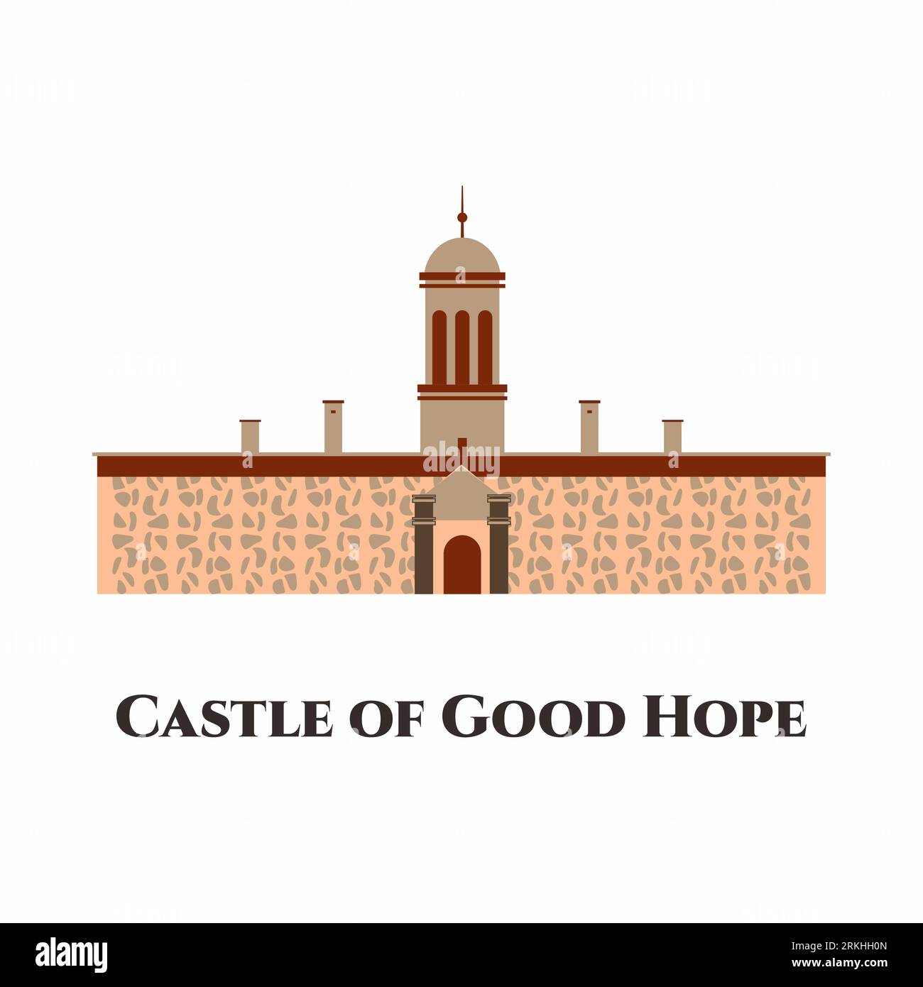 Castello di buona speranza a città del Capo. Questo è l'edificio più antico del Sudafrica. Il castello stesso ha così tanta storia. Buon per la vostra destinazione vacati Illustrazione Vettoriale