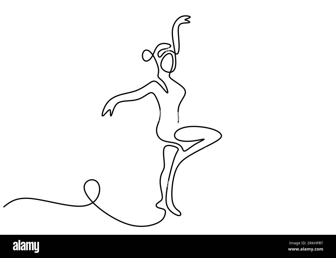 Una linea continua disegnando bella ballerina donna che indossa la maschera  facciale. Minimalista, graziosa ballerina di danza, concetto di movimento  di danza isolato su b bianco Immagine e Vettoriale - Alamy