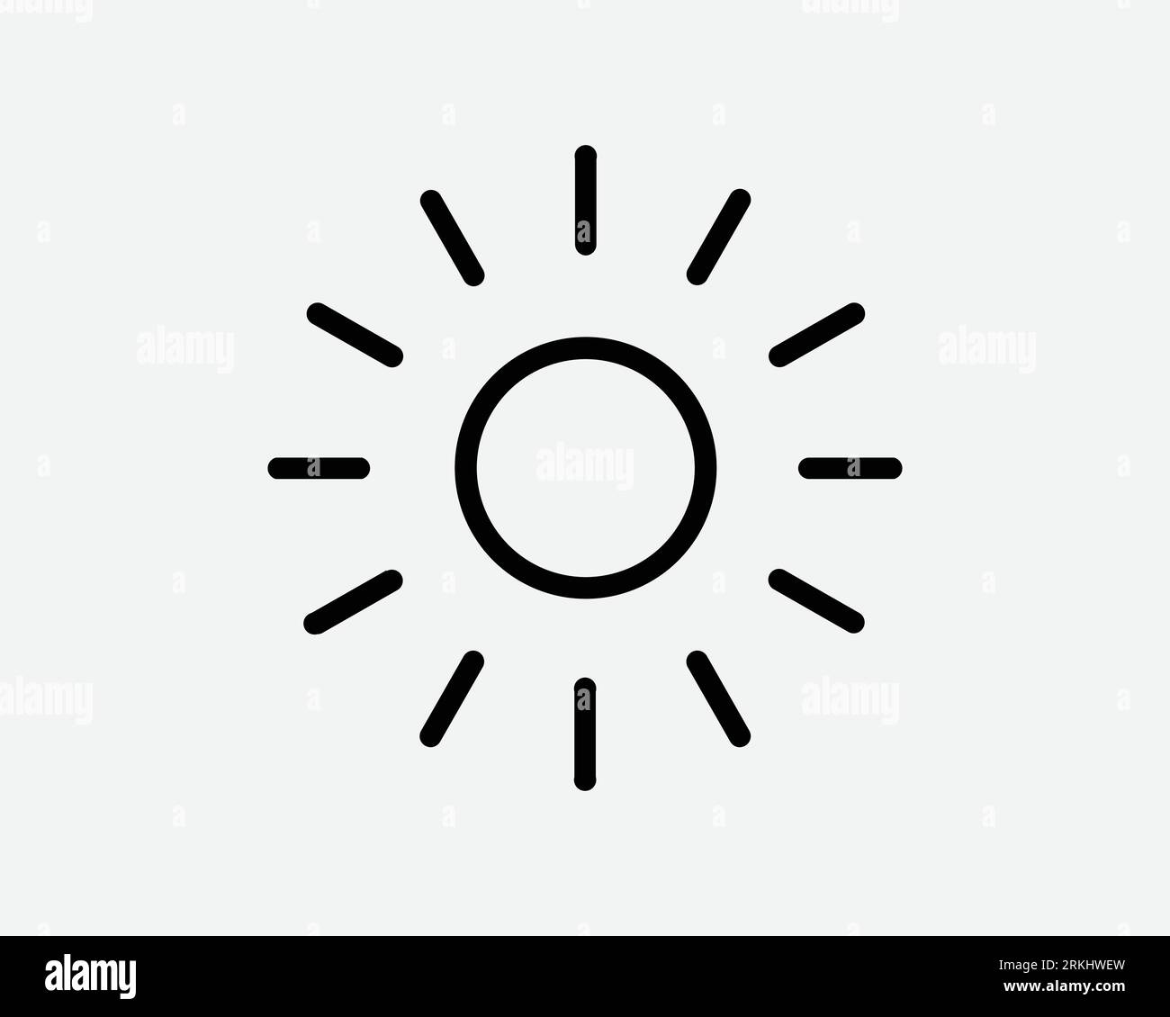 Icona Sun Line Sunshine Summer Light caldo sole sole sole sole sole sole sole sole sole sole sole sole tramonto mezzogiorno clima Nero bianco linea forma Vector Clipart grafica grafica grafica Illustrazione Vettoriale