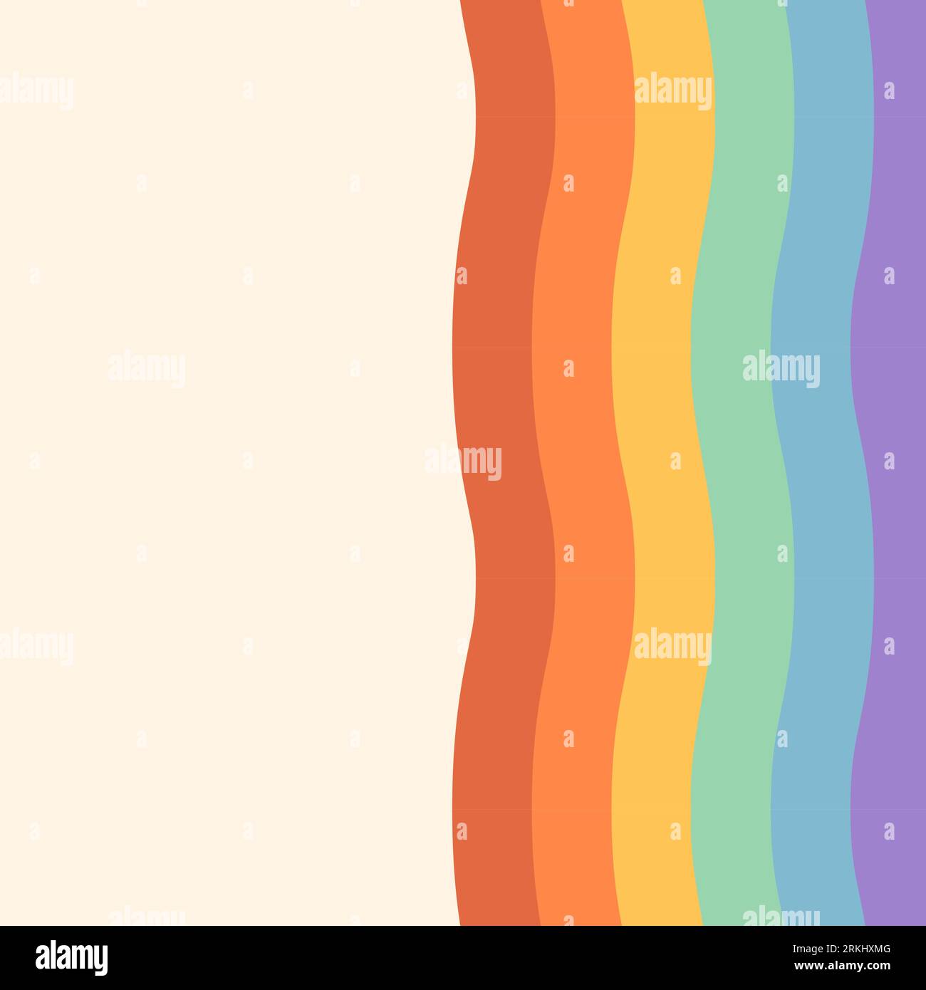 Sfondo rainbow retro con spazio per la copia. Modello vettore astratto per post sui social media. Design divertente per copertina, banner, poster Illustrazione Vettoriale