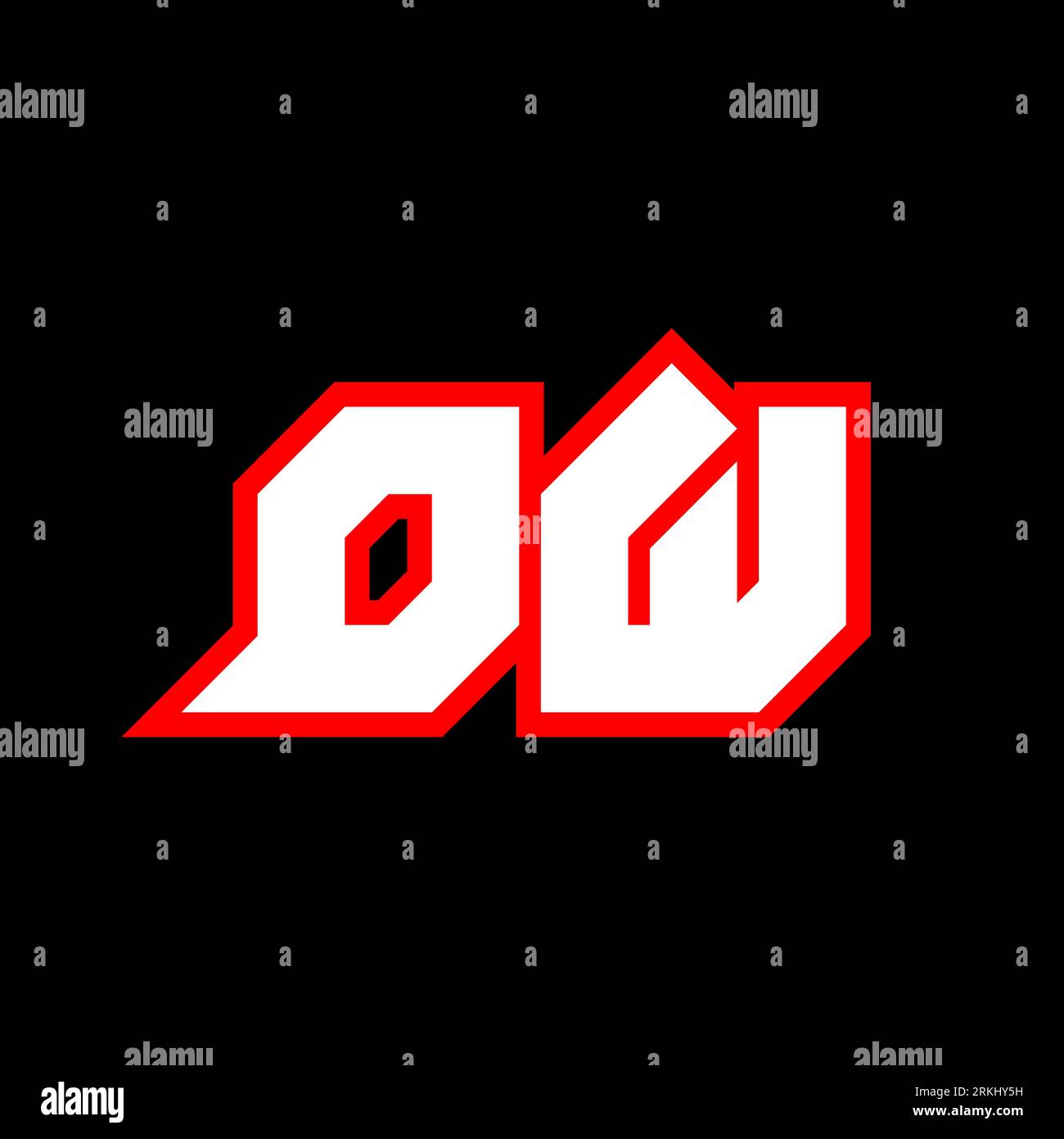 Design del logo DW, design iniziale della lettera DW con stile fantascientifico. Logo DW per gioco, esport, tecnologia, digitale, Community o Business. D W sport Modern Ita Illustrazione Vettoriale