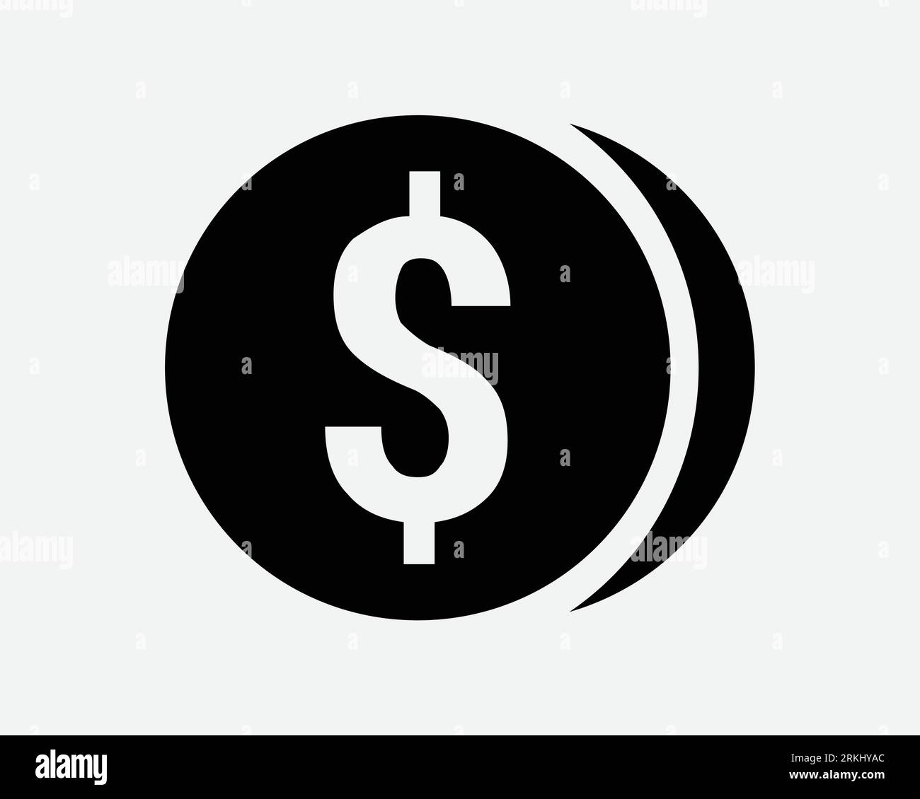 Icona moneta Coins Coin Stack valuta Cash Finance Bank Banking Investment Payment ricchezza Black White Outline forma Vector Clipart simbolo grafico Illustrazione Vettoriale