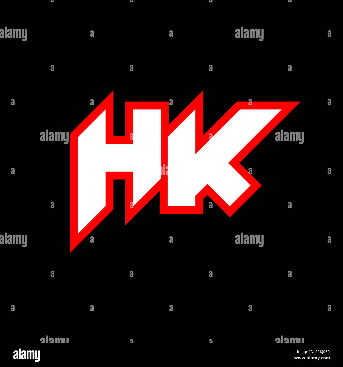 Logo HK, lettera HK iniziale con stile fantascientifico. Logo HK per gioco, esport, tecnologia, digitale, Community o Business. H K sport Modern Ita Illustrazione Vettoriale