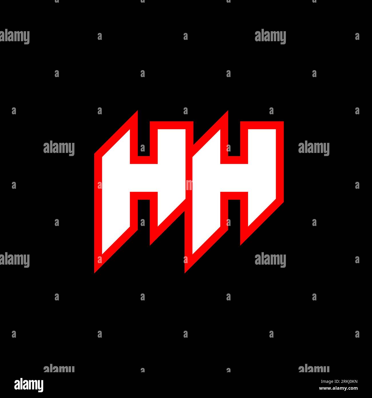 Logo HH, lettera HH iniziale con stile fantascientifico. Logo HH per gioco, esport, tecnologia, digitale, Community o Business. H H sport Modern Ita Illustrazione Vettoriale