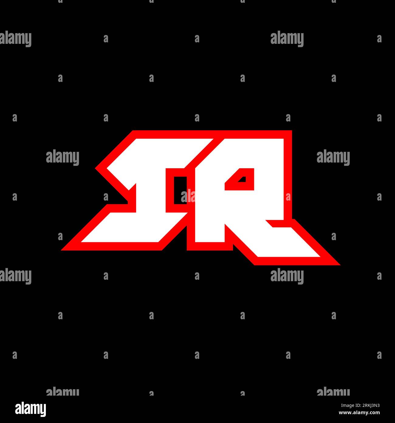 Logo IR, lettera IR iniziale con stile sci-fi. Logo IR per giochi, esport, tecnologia, digitale, community o aziende. I R sport Modern Ita Illustrazione Vettoriale