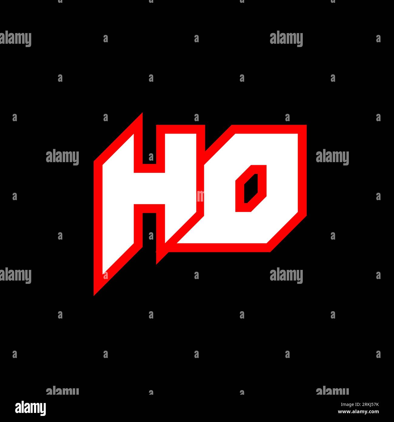 Logo HD, lettera HD iniziale con stile fantascientifico. Logo HD per giochi, esport, tecnologia, digitale, comunità o aziende. H D sport Modern Ita Illustrazione Vettoriale