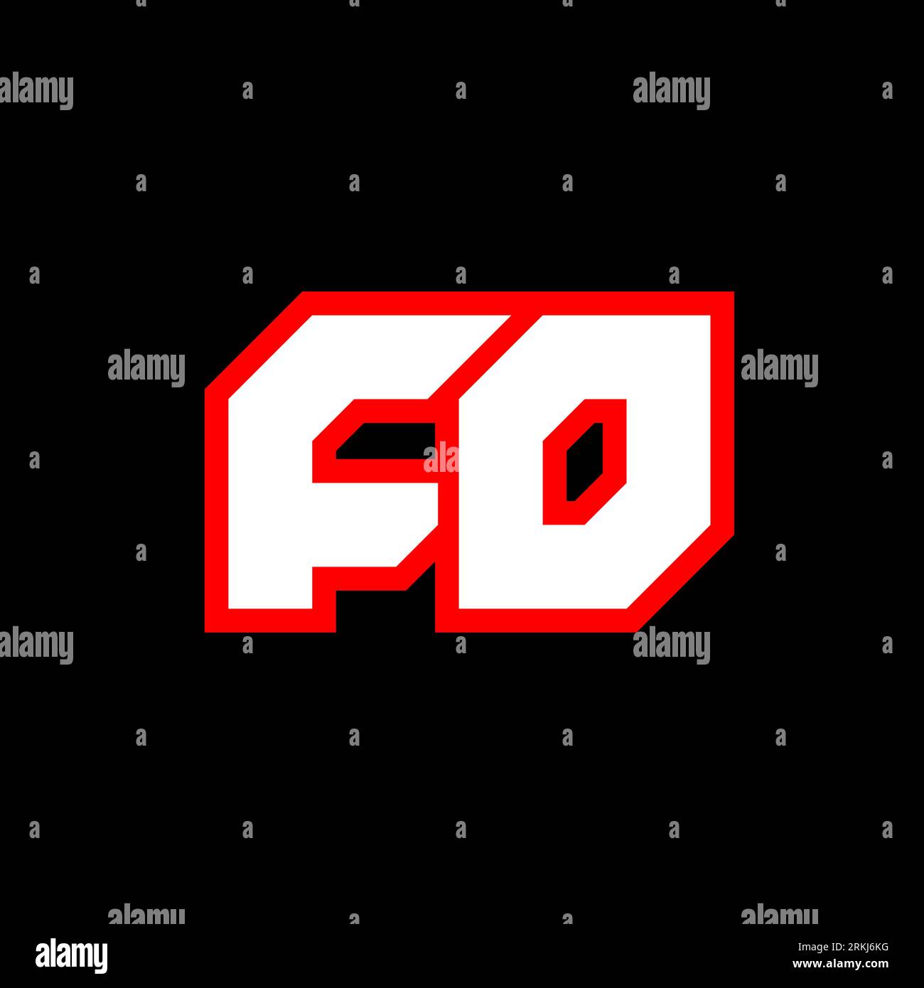 Design del logo FO, design iniziale della lettera FO con stile fantascientifico. Logo FO per giochi, esport, tecnologia, digitale, comunità o aziende. F o sport Modern Ita Illustrazione Vettoriale