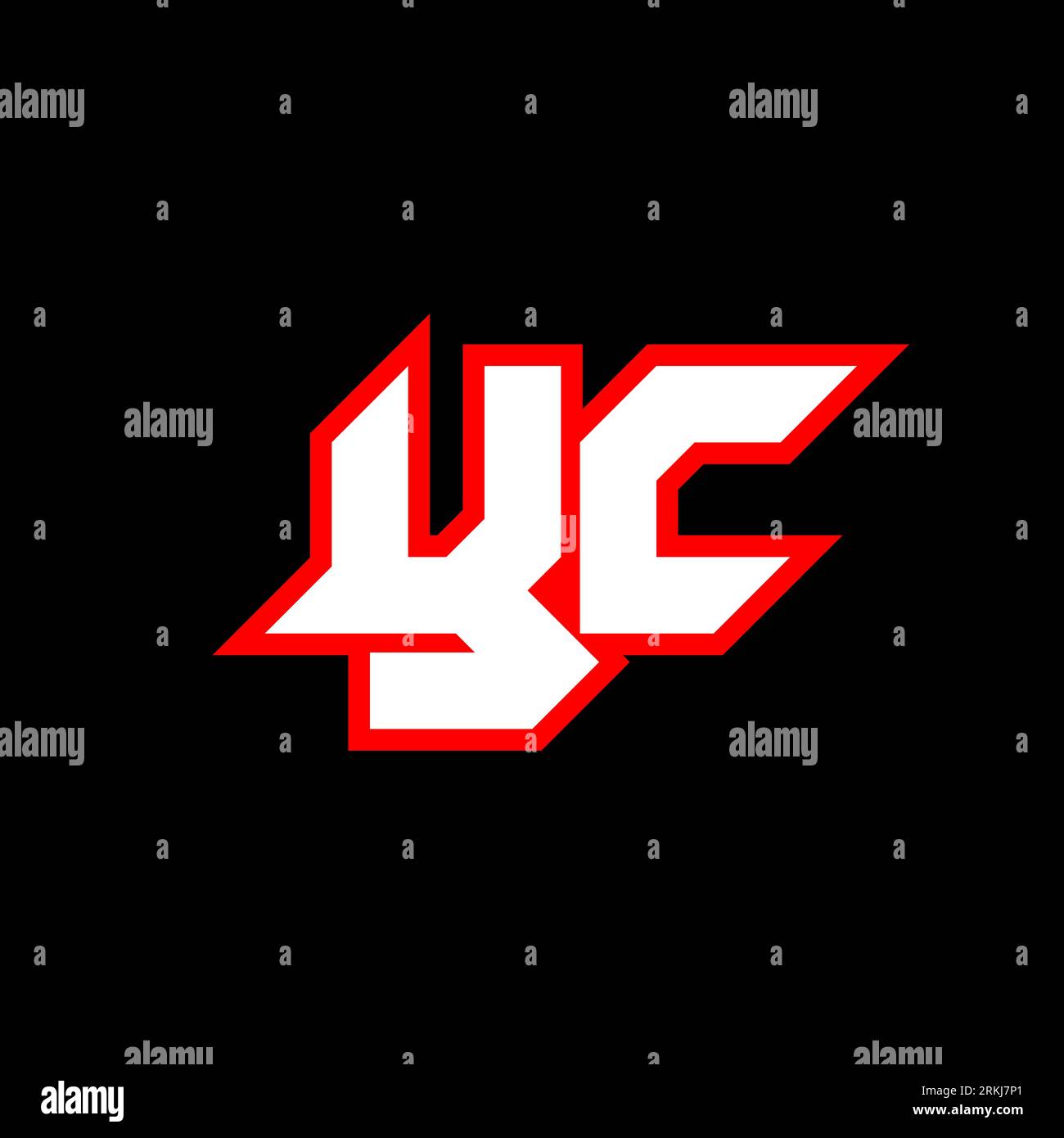Design del logo YC, design iniziale della lettera YC con stile fantascientifico. Logo YC per gioco, esport, tecnologia, digitale, Community o Business. Y C sport Modern Ita Illustrazione Vettoriale