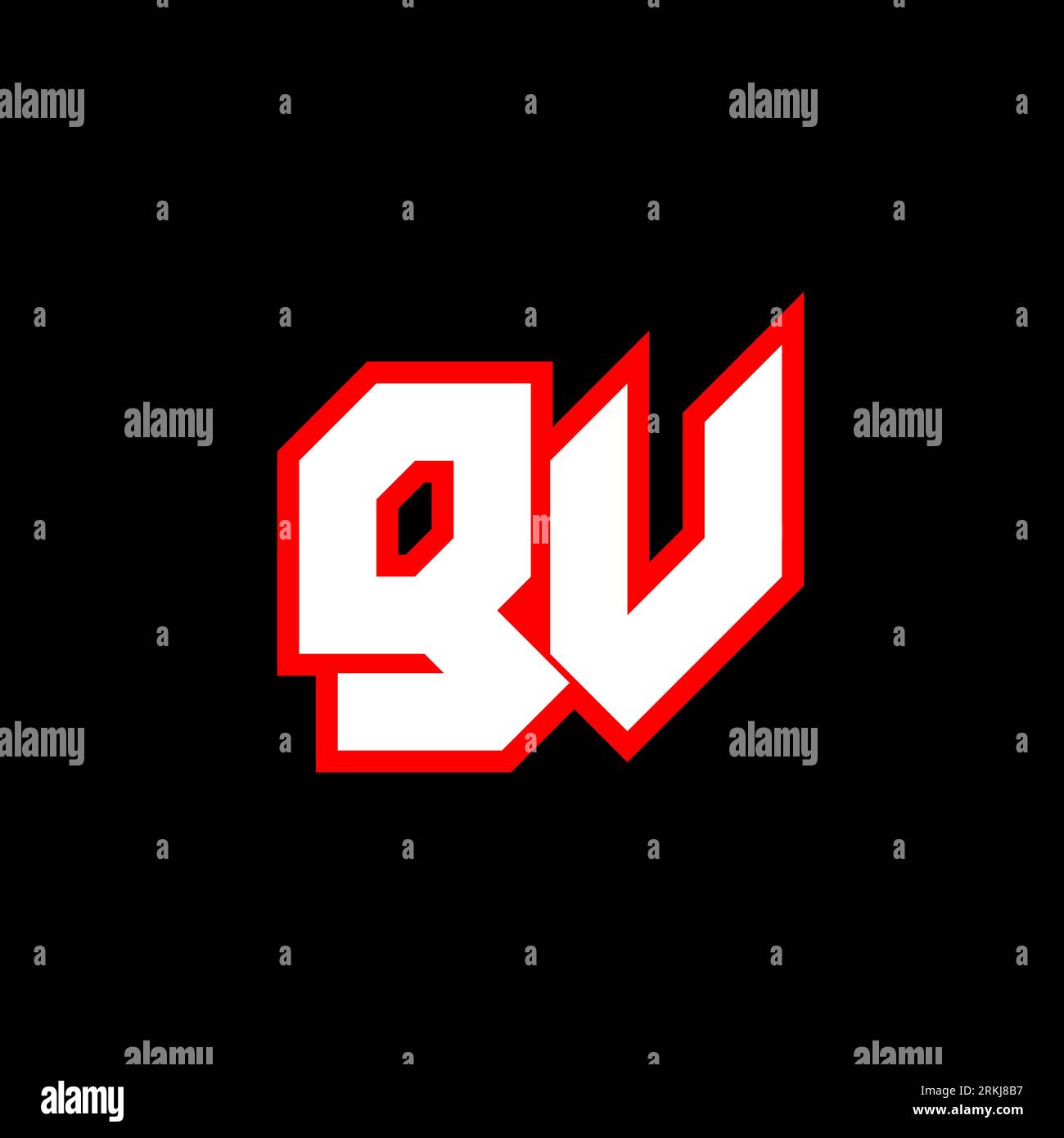 Logo GV, lettera GV iniziale con stile fantascientifico. Logo GV per giochi, esport, tecnologia, digitale, community o aziende. G V sport Modern Ita Illustrazione Vettoriale