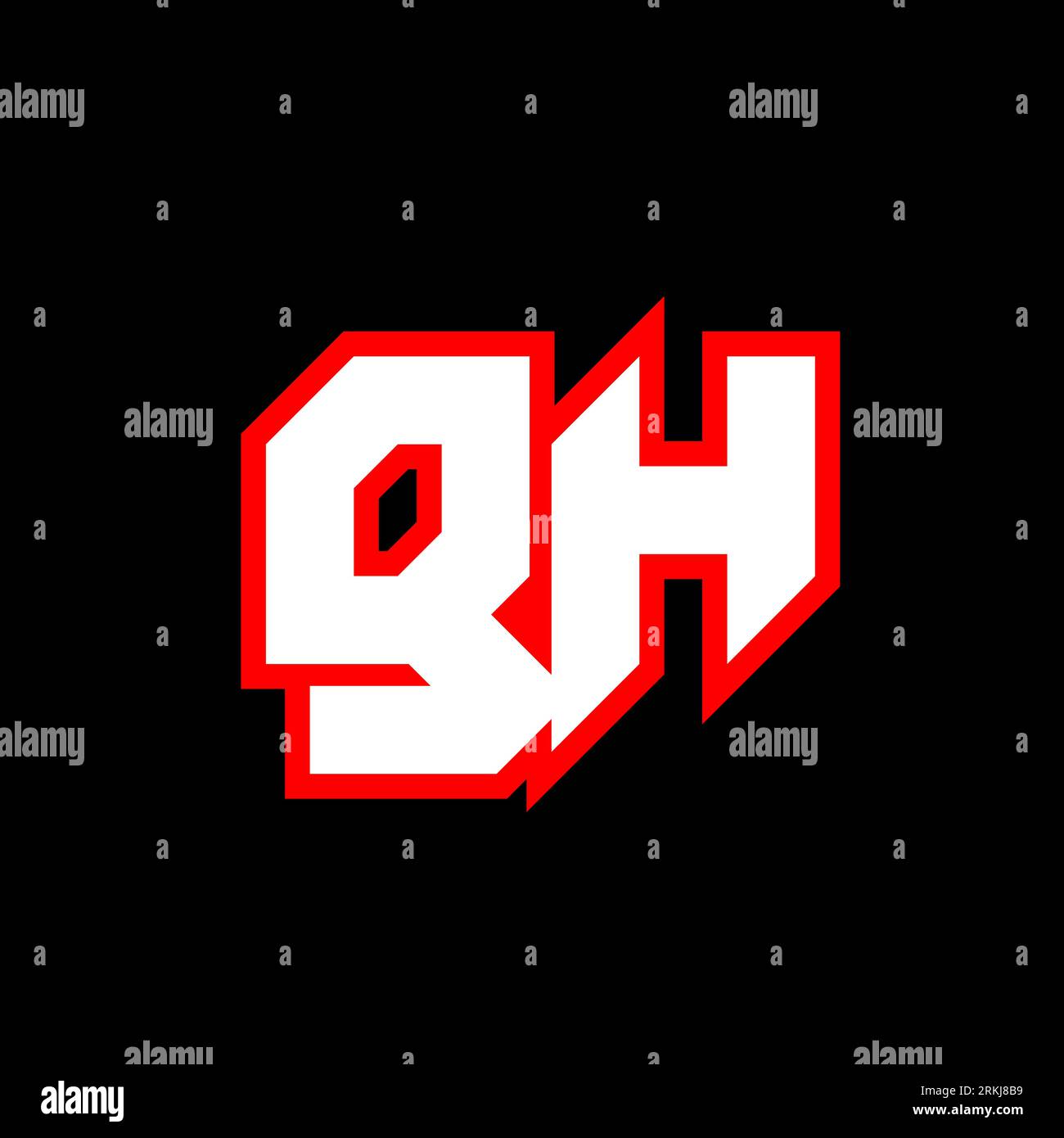 Logo GH, lettera GH iniziale con stile fantascientifico. Logo GH per gioco, esport, tecnologia, digitale, Community o Business. G H sport Modern Ita Illustrazione Vettoriale