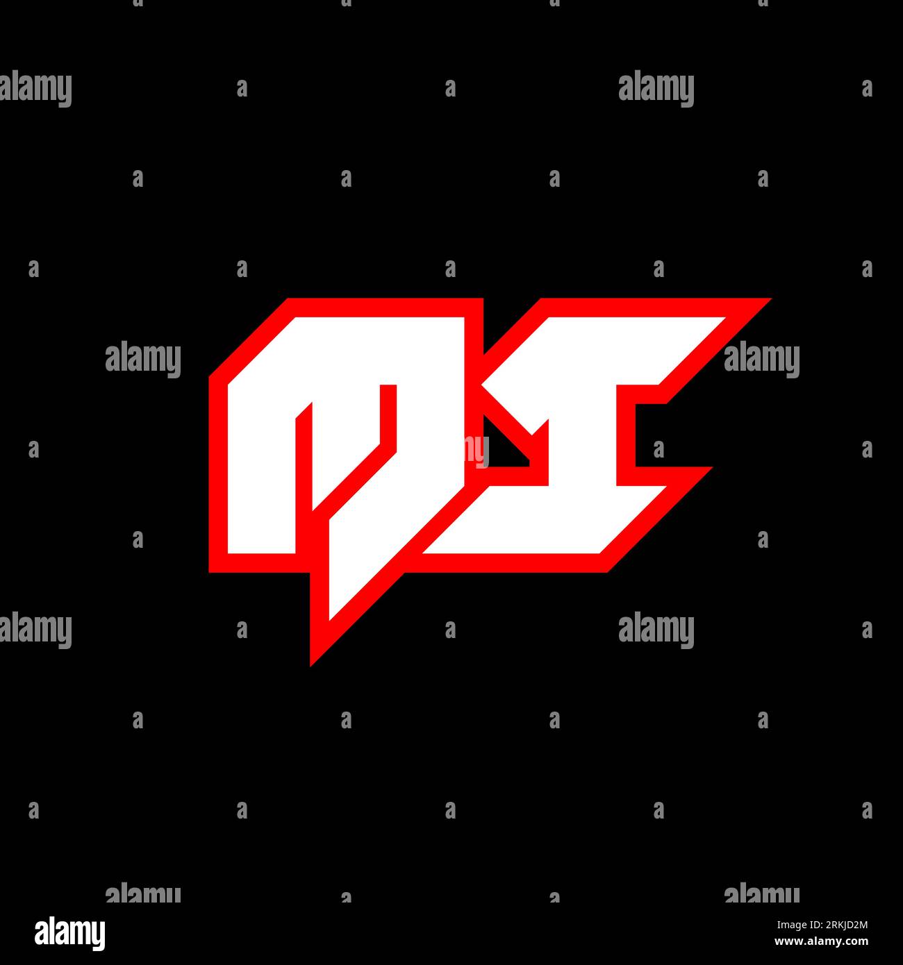 Logo MI, lettera mi iniziale con stile fantascientifico. Logo MI per gioco, esport, tecnologia, digitale, Community o Business. M i sport Ita moderna Illustrazione Vettoriale