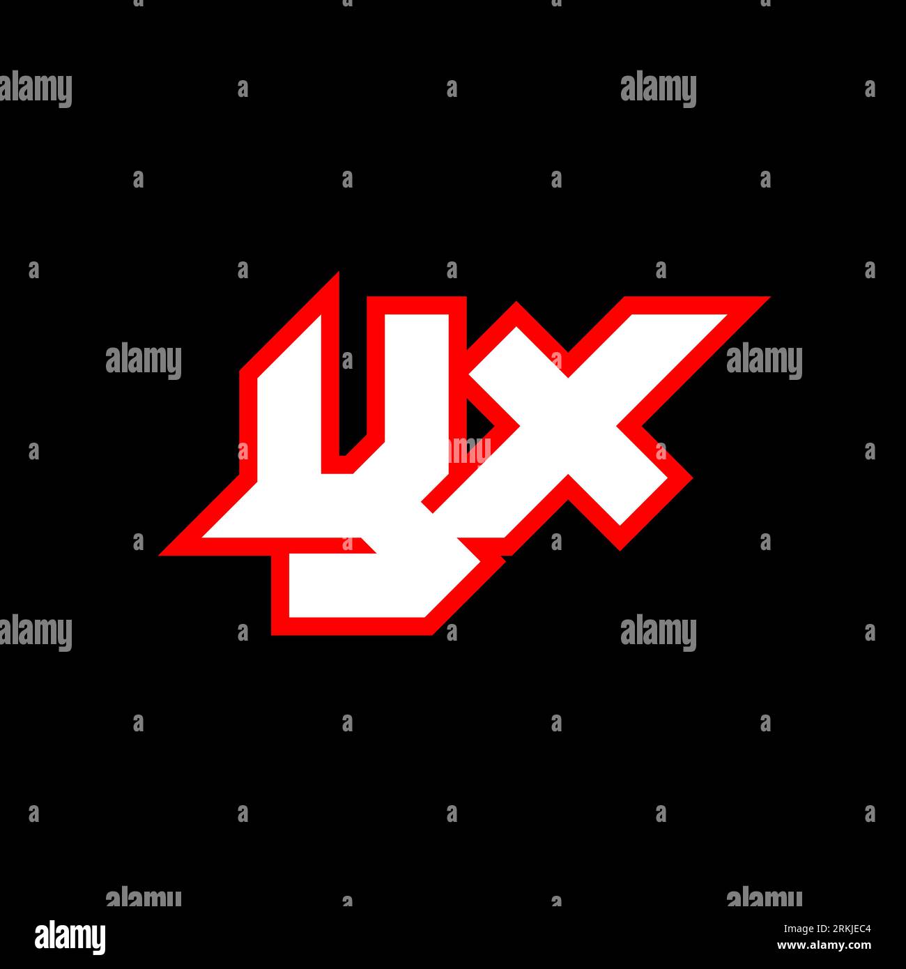 Design del logo YX, design iniziale della lettera YX con stile fantascientifico. Logo YX per gioco, esport, tecnologia, digitale, Community o Business. Y X sport Modern Ita Illustrazione Vettoriale
