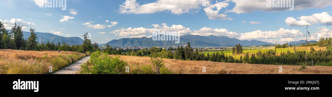 Paesaggio panoramico con la catena montuosa di Mala Fatra nei Carpazi occidentali, Slovacchia Foto Stock