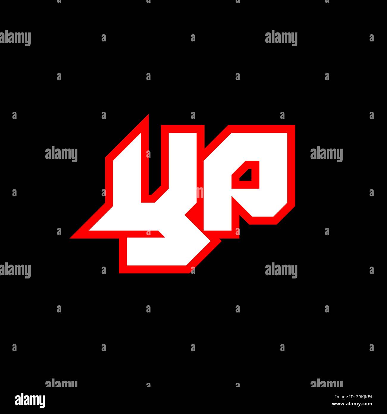 Design del logo YP, design iniziale della lettera YP con stile fantascientifico. Logo YP per gioco, esport, tecnologia, digitale, Community o Business. Y P sport Modern Ita Illustrazione Vettoriale