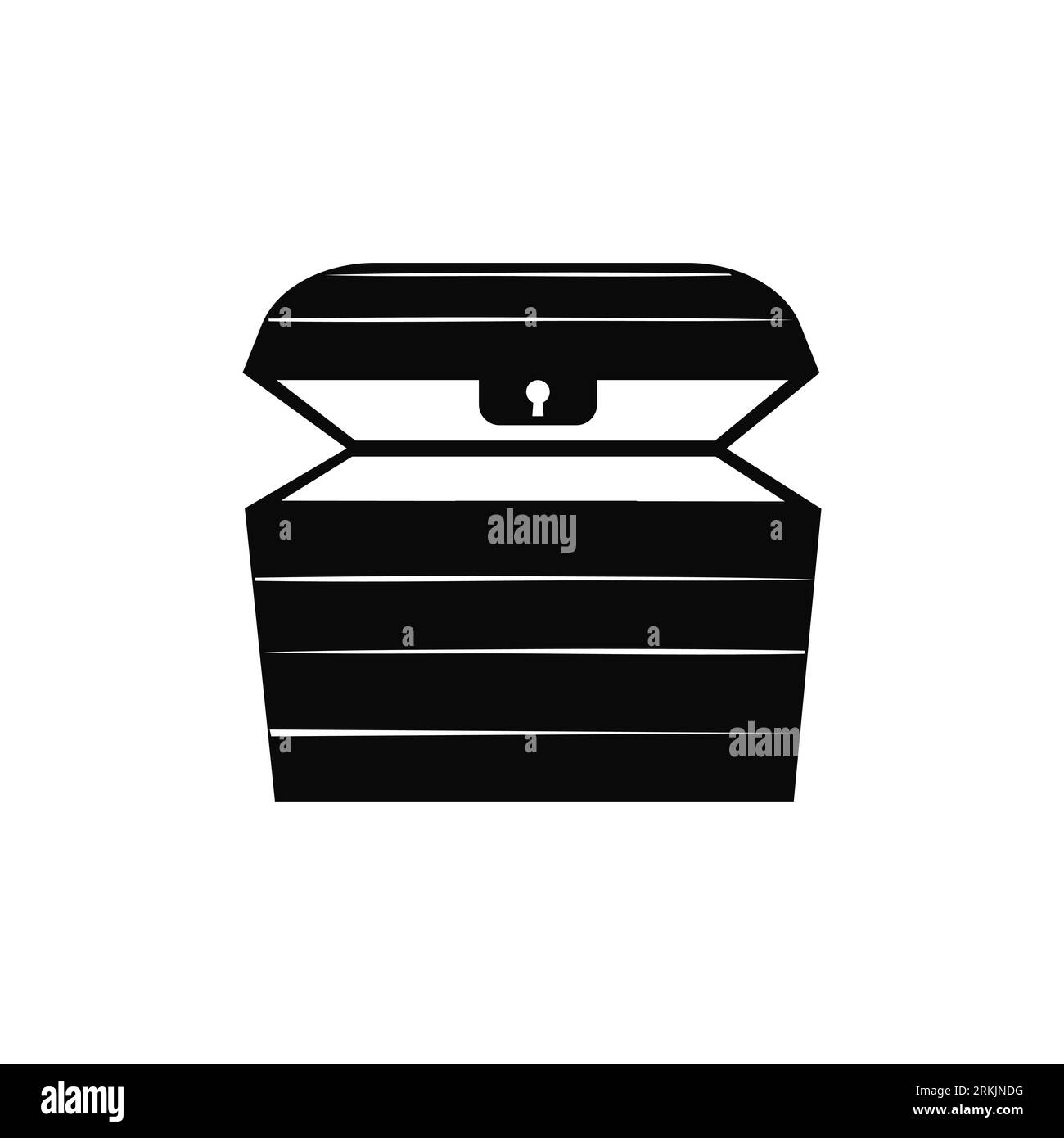 Cassettiere in legno con tesoro. Illustrazione Vettoriale