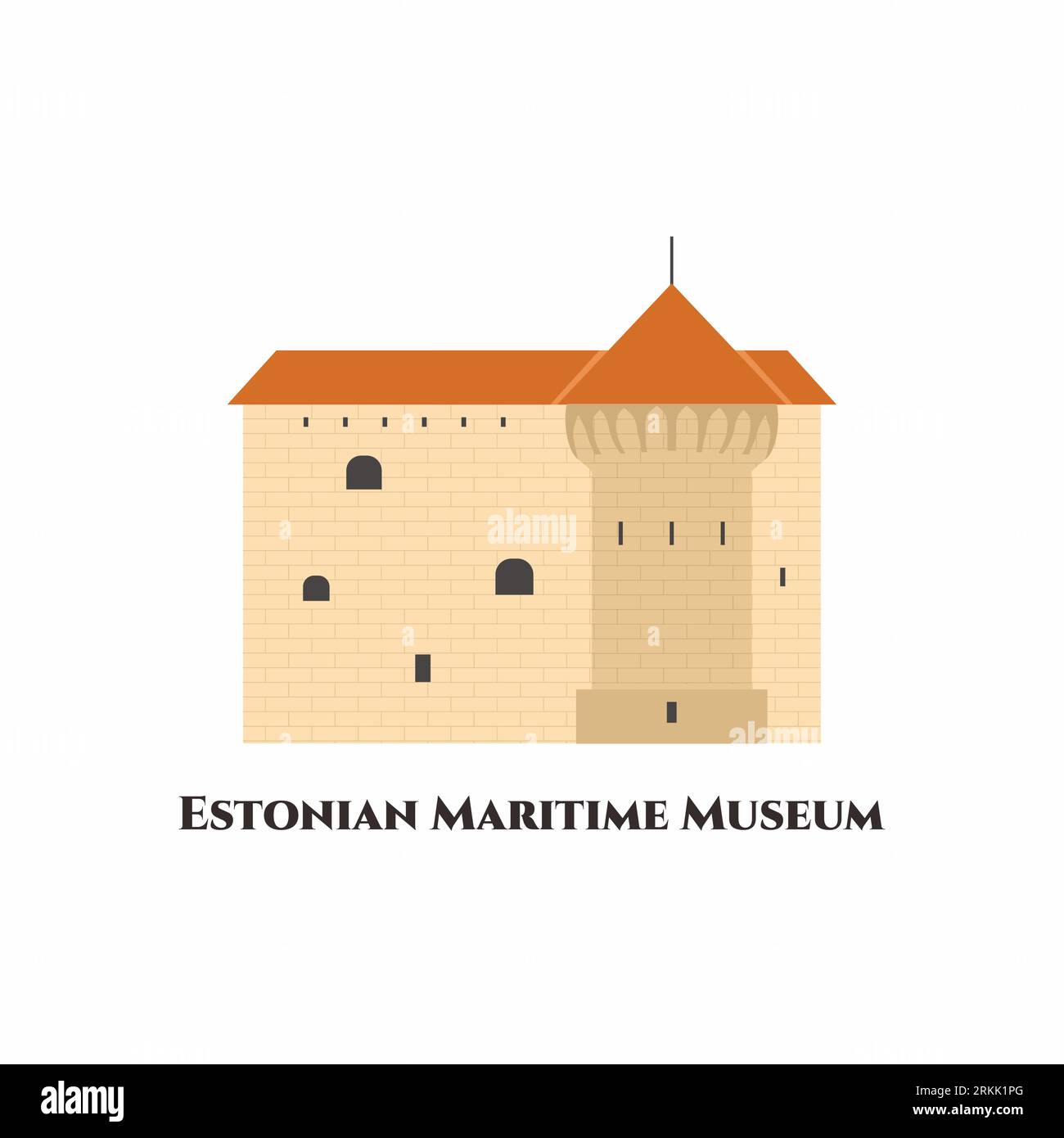 Il Museo marittimo estone nella torre Fat Margaret nella città vecchia di Tallinn. Questo museo presenta la storia delle navi e della navigazione in Estonia Illustrazione Vettoriale