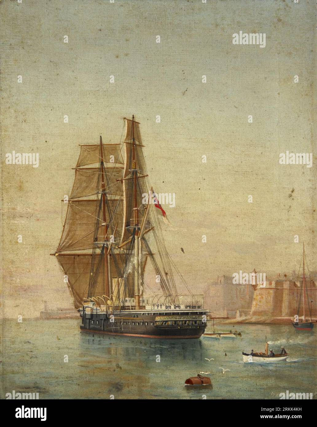 HMS 'Temeraire' in Grand Harbour, Valletta, Malta 19 febbraio 2016, 14:55:49 di Antonio de Simone il Vecchio Foto Stock