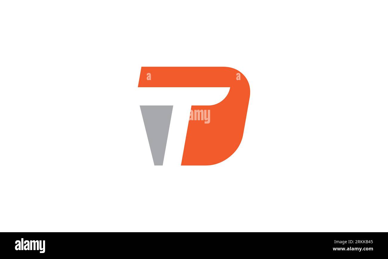 Design del logo DT. Iniziali del logo monogramma DT in lettere moderne. Modello del logo DT Illustrazione Vettoriale