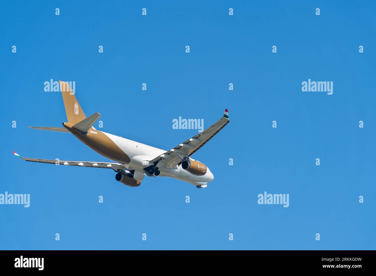 Airbus A330 del Ministero degli affari Esteri ungherese alla celebrazione dello Stato ungherese del 20.08.2023 Foto Stock