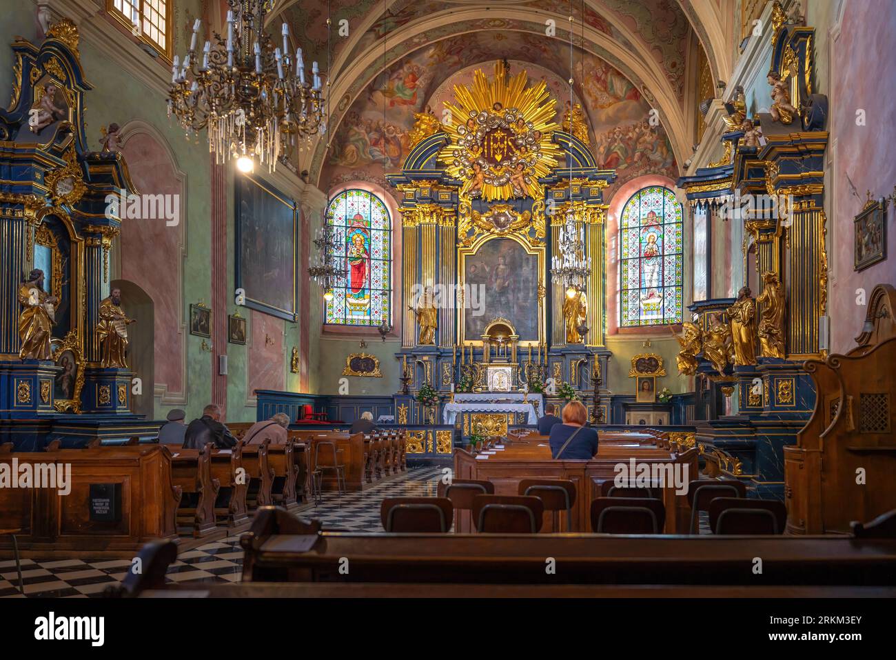 St Interno della chiesa di Barbara - Cracovia, Polonia Foto Stock