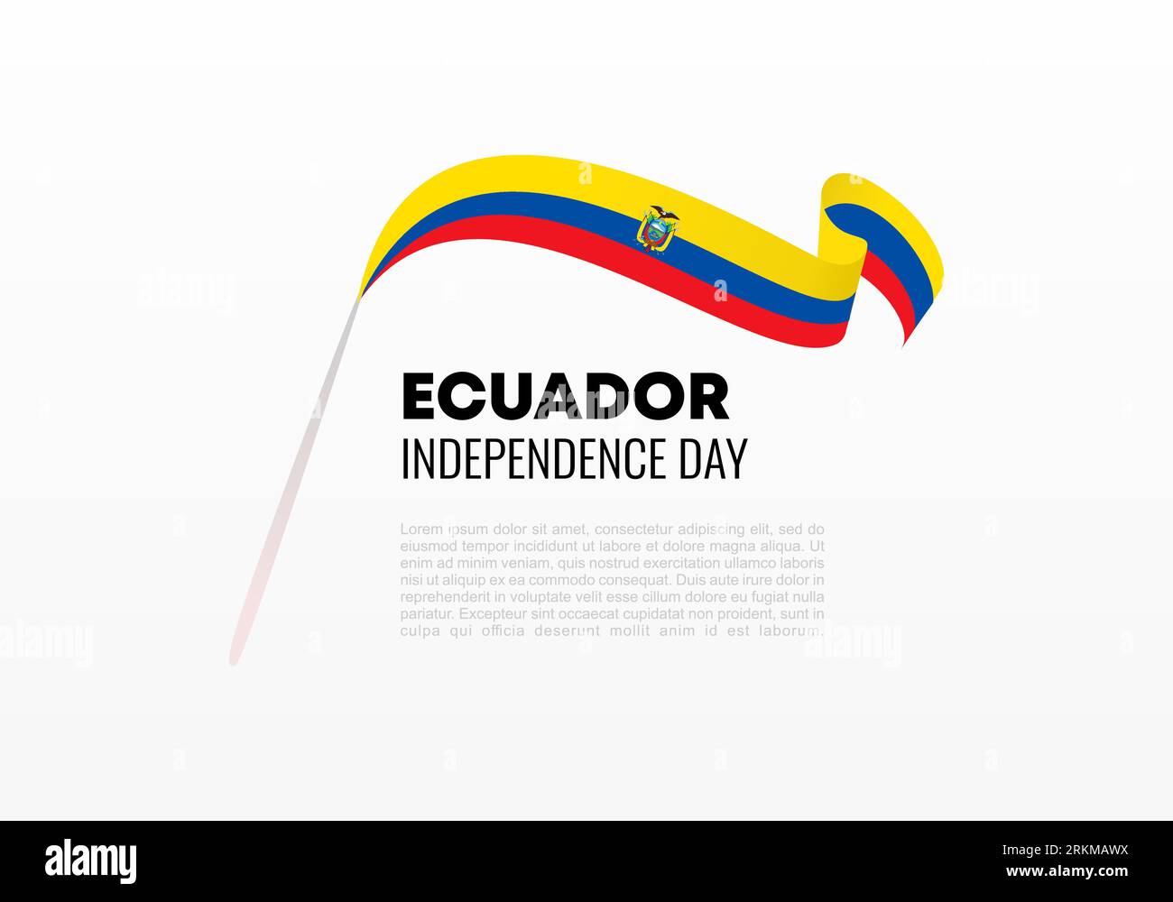 Poster banner di sfondo per la festa nazionale del 10 agosto per il giorno dell'indipendenza dell'Ecuador. Illustrazione Vettoriale