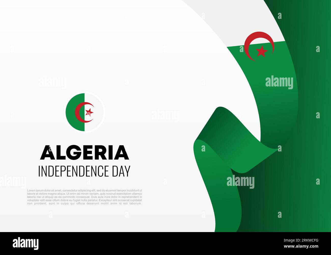 Poster di sfondo del giorno dell'indipendenza dell'Algeria per la celebrazione nazionale il 5 luglio. Illustrazione Vettoriale