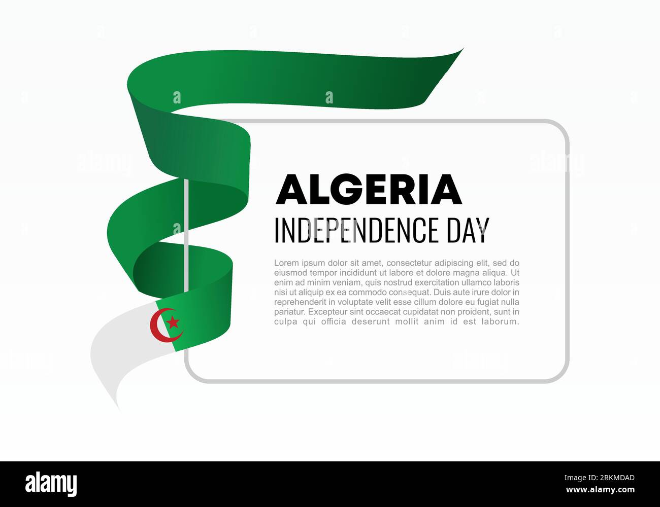 Poster di sfondo del giorno dell'indipendenza dell'Algeria per la celebrazione nazionale il 5 luglio. Illustrazione Vettoriale