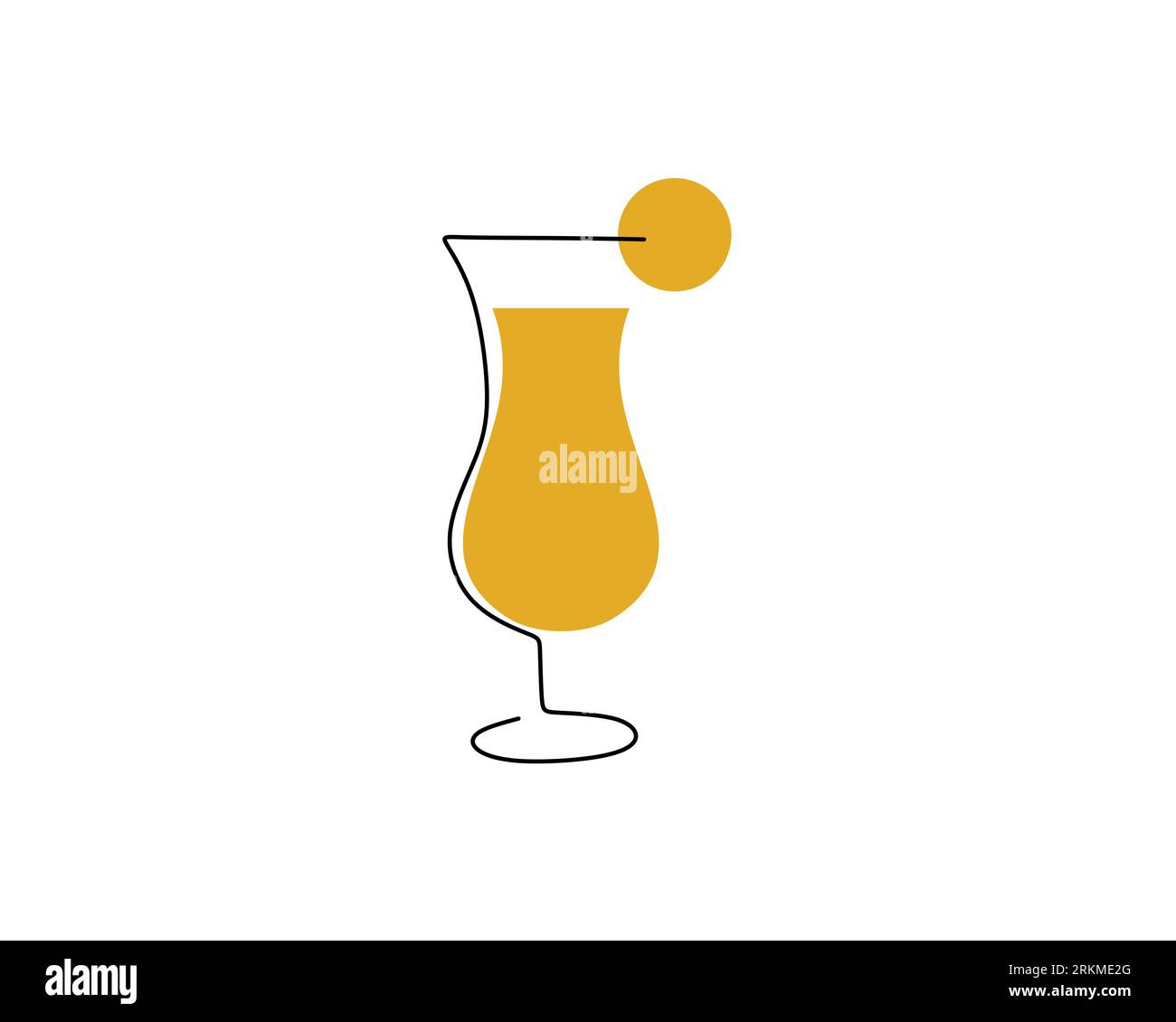 Una singola linea continua di vetro Hurricane isolato su sfondo bianco. Illustrazione Vettoriale