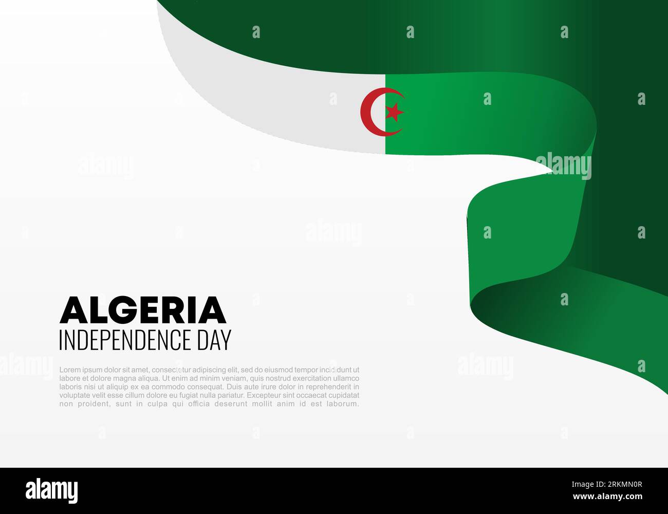 Poster di sfondo del giorno dell'indipendenza dell'Algeria per la celebrazione nazionale il 5 luglio. Illustrazione Vettoriale