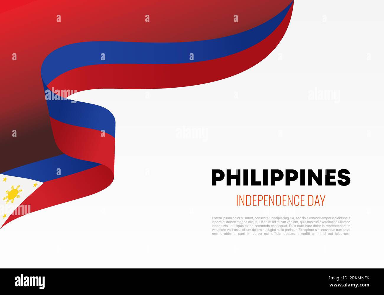Poster banner di sfondo per la festa nazionale del 12 e 13 giugno per il giorno dell'indipendenza delle Filippine. Illustrazione Vettoriale