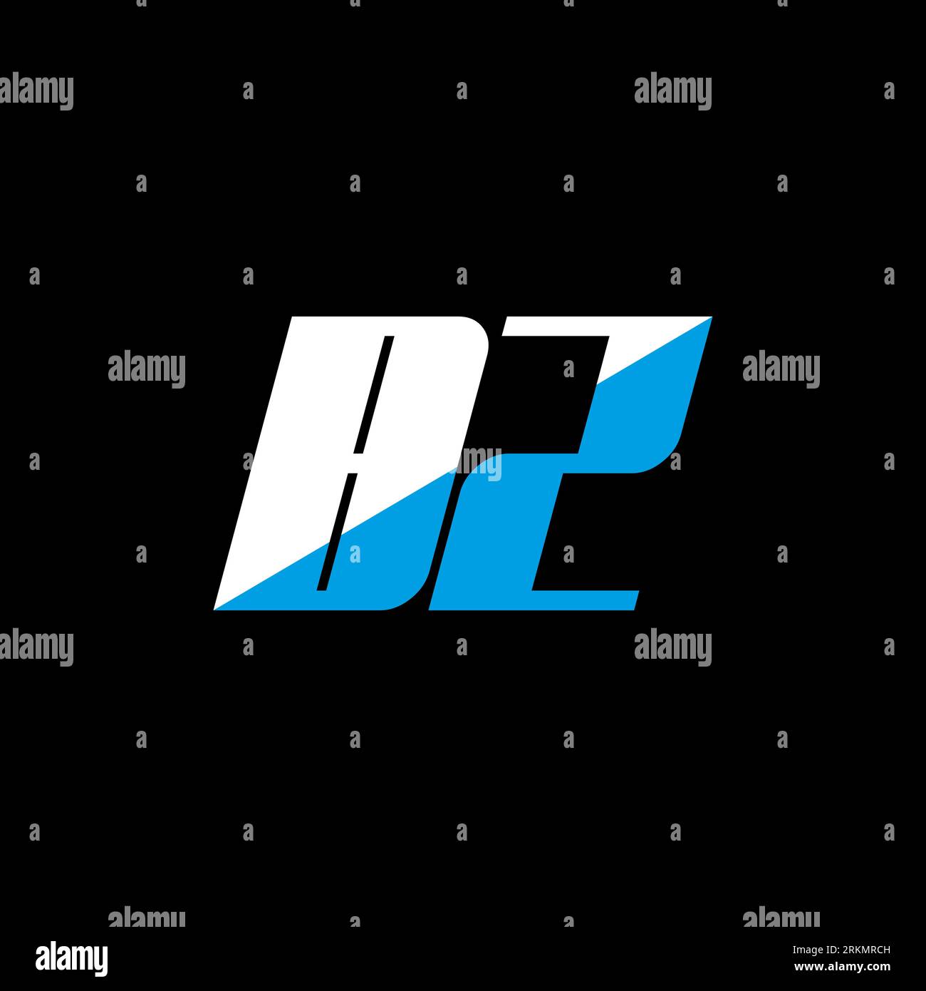 Logo BZ Letter su sfondo nero. Concetto di logo Letter con iniziali creative BZ. design icona bz. Icona a forma di lettera bianca e blu BZ su bac nero Illustrazione Vettoriale